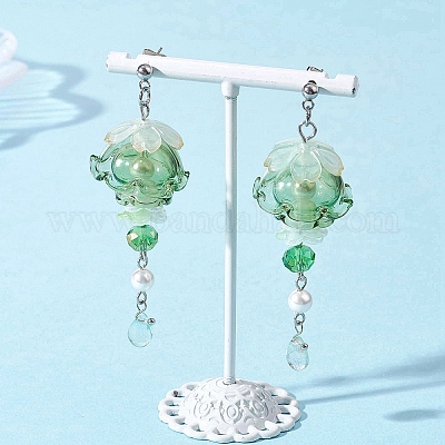 3 пара серег-гвоздиков с подвесками в виде ракушек-медуз из нержавеющей стали 304 EJEW-TA00773-1