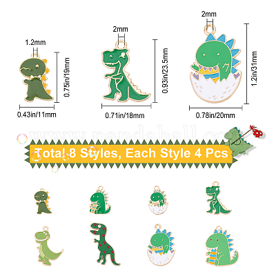 32 шт. 8 стильные подвески из светлого золотого сплава с эмалью ENAM-SC0002-41-1