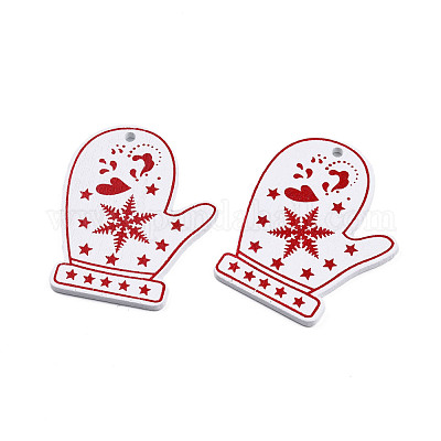 Рождественские большие подвески из окрашенного дерева WOOD-N005-102B-1