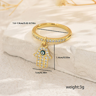 Латунные кольца-подвески с микропаве из кубического циркония для женщин OA1254-4-1