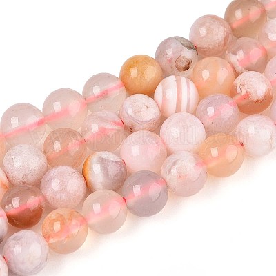 Натуральные вишневые агатовые бусины G-K310-C07-8mm-1