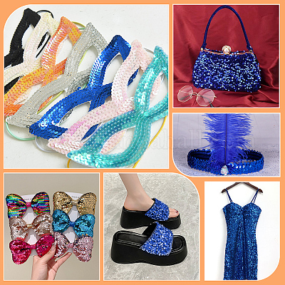 Двусторонняя ткань с блестками для домашних животных DIY-WH0320-66A-1