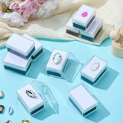 Прямоугольные коробки для хранения драгоценных камней из пластика PS CON-WH0095-140C-03-1