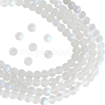 10 нити прозрачных матовых стеклянных бусин GLAA-SC0002-25-1