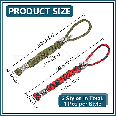 2 шт. 2 цвета ручной работы из спартанского нейлонового парашютного шнура подвесные украшения для мужчин KEYC-HY0001-32-1