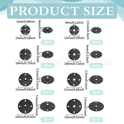 24 пара кнопок из цинкового сплава 4 стилей FIND-FG0004-96EB-1