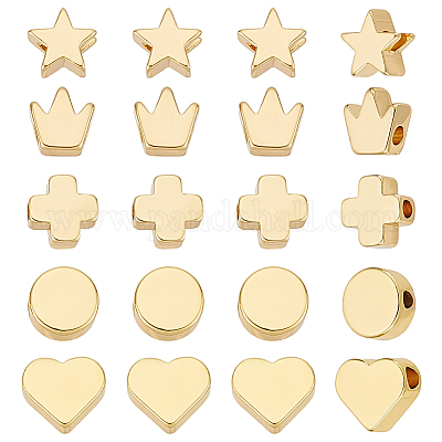 60шт 5 стиля латунные бусины KK-ME0002-71-1