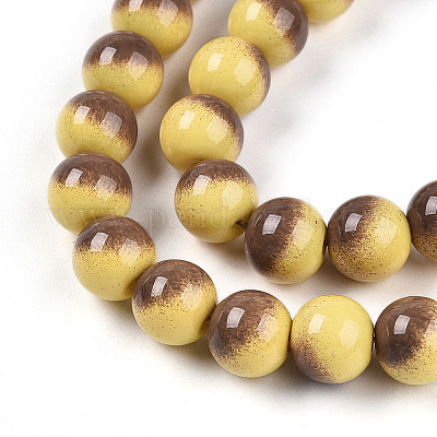 Выпечка окрашенные стеклянные бусины пряди X1-DGLA-N012-8mm-09-1