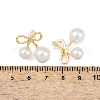 Латунь серьги EJEW-F376-01G-1