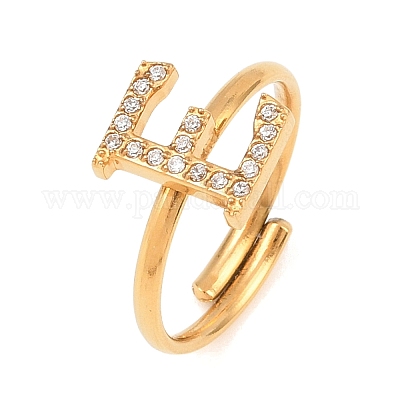 Открытые кольца-манжеты из нержавеющей стали 304 с микропаве из кубического циркония RJEW-D336-01G-07-1