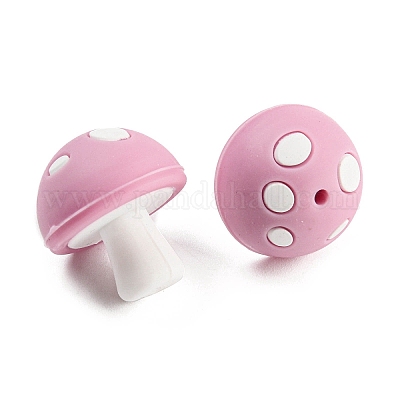 Фокальные бусины из пищевого силикона в виде грибов SIL-Z011-01-1