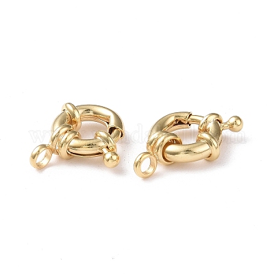 Экологически чистые латунные пружинные кольцевые застежки KK-D082-02G-B-1