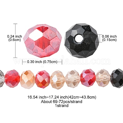 Стеклянные бусины с гальваническим покрытием  EGLA-YW0002-E04-1