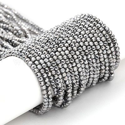 Стеклянные бусины с гальваническим покрытием  GLAA-H021-01B-FP08-1