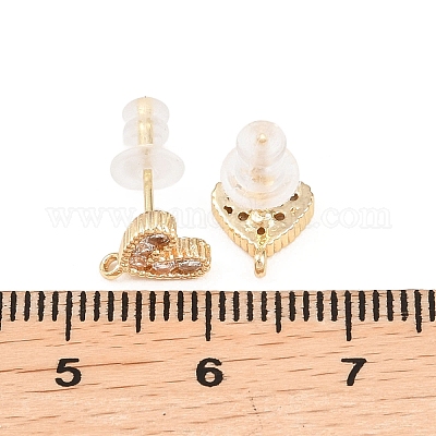 Латунные серьги-гвоздики из циркония&nbsp;LS-EJEW-A155-03C-G-1