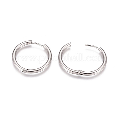 Серьги-кольца Huggie Hoop из нержавеющей стали 304 EJEW-G272-01-20mm-P-1