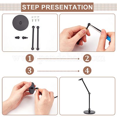 Alipis Support de poupée noir réglable pour figurines d'action - Cadre de support pour maison ou magasin - 45 cm