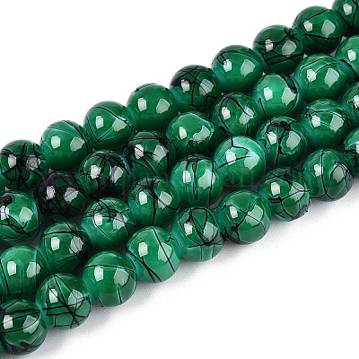 Строковые стеклянные бусины в нитях&nbsp;GLAD-S074-8mm-B74-1