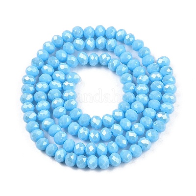 Стеклянные бусины с гальваническим покрытием  EGLA-A044-P4mm-A08-1