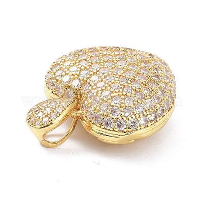 Латунные микропаве прозрачные подвески с фианитом ZIRC-P085-28G-1