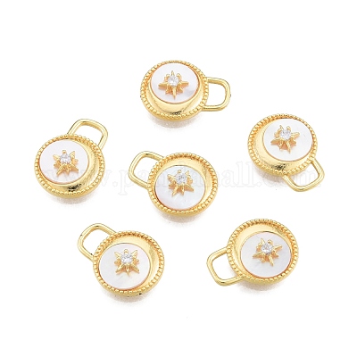 Подвески из синтетических белых ракушек KK-A165-15G-1