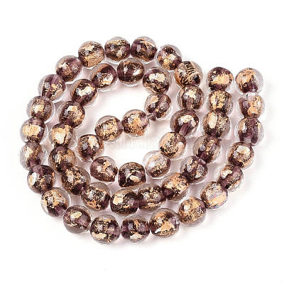 Бусины ручной работы золотой фольги стекла LAMP-C004-03H-1