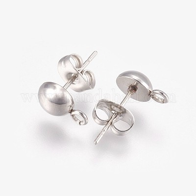 Фурнитура для сережек-гвоздиков из нержавеющей стали 201 STAS-F166-02P-1
