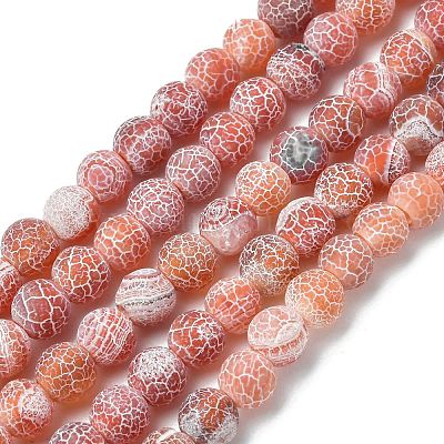Естественные выветрившиеся агатовые бусины G-L534-08-6mm-1