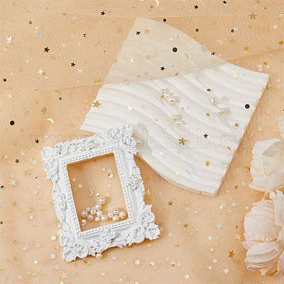 Нейлоновая сетчатая ткань с узором звезды DIY-WH0569-01B-1