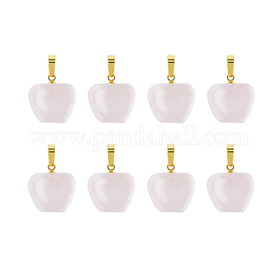 8 шт. подвески-яблоки для учителя из натурального розового кварца G-FI0001-26-1