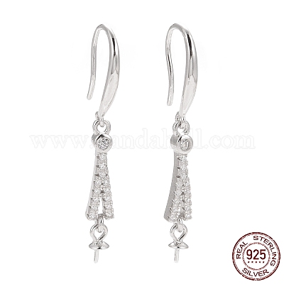 Wholesale Rhodium Plated 925 Sterling Silver Earring Hooks 