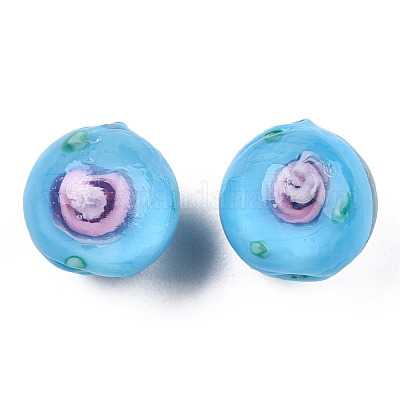 Бусы лэмпворк ручной работы LAMP-N021-45C-1