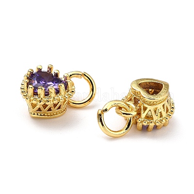 Кулоны из латуни ZIRC-D120-02G-03-1