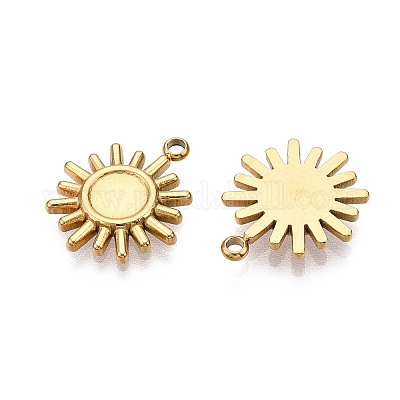 Ионное покрытие (ip) нержавеющая сталь 304 подвеска кабошон оправа STAS-I671-19G-1