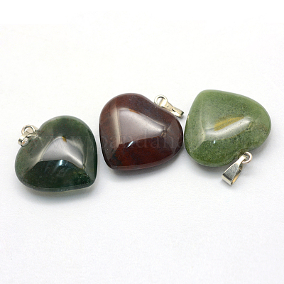 Сердца естественные индийские подвески агата G-Q438-08-1