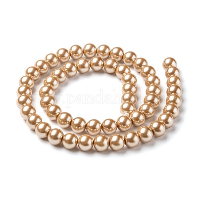 Круглые бусины из экологически чистого окрашенного стекла с жемчугом HY-A002-8mm-RB064-1