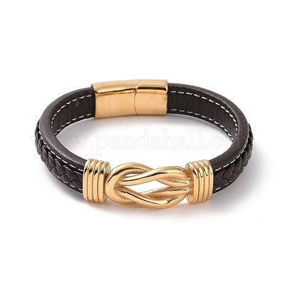 Ионное покрытие (ip) 304 нержавеющая сталь переплетенный браслет kont link BJEW-G658-01G-1