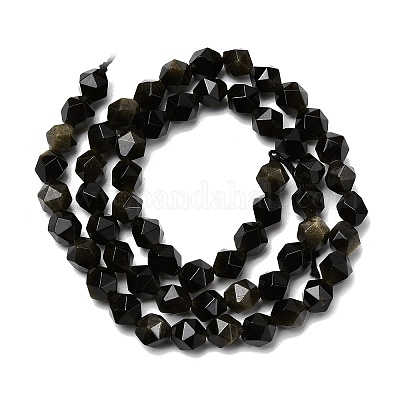 Естественный золотистый отлив обсидиан бисер пряди G-Z119-A10-01-1