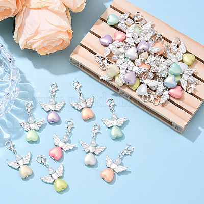 50 шт. подвесные украшения из сплава и акрила HJEW-YW00091-1