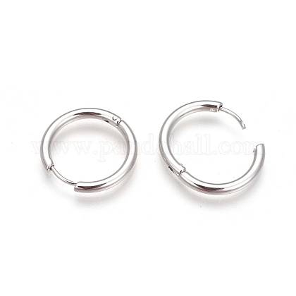 304 Edelstahl Creolen Ohrstecker  EJEW-P177-P-19-1