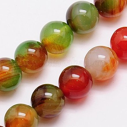 Natural Peacock Agate Beads Strands G-G444-18mm-02-1