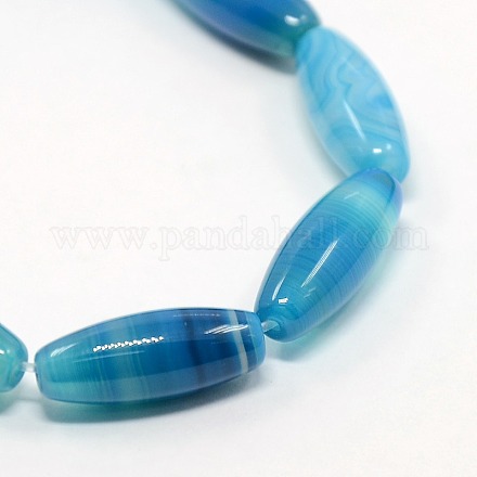 Natural Agate Rice Bead Strands G-N0073-5x25mm-12-1