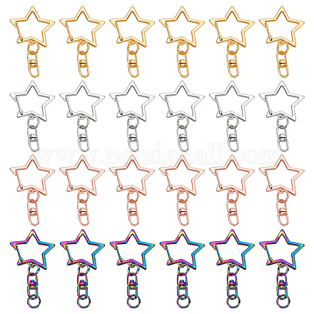 40 шт. 4 стиля сплава поворотные застежки карабин для шнурка FIND-GA0005-16-1