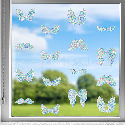 16 Stück wasserdichte PVC-farbige laserbefleckte Fensterfolie mit statischen Aufklebern DIY-WH0314-095-1