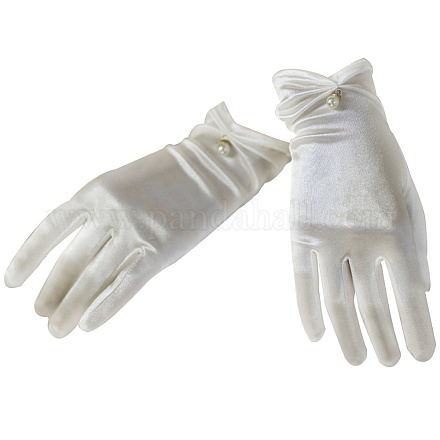 Перчатки невесты из атласной ткани AJEW-WH20816-030A-1