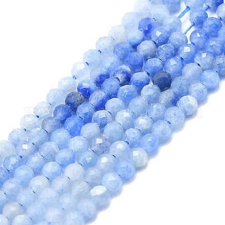 Природные голубые авантюрин бисером пряди G-P457-A02-05-1