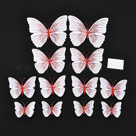 Decoraciones de mariposas artificiales 3d de plástico de pvc DIY-I072-02C-1