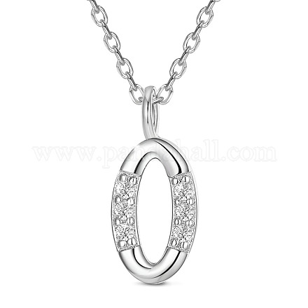 Shegrace collane con pendente iniziale in argento sterling placcato rodio JN911A-1