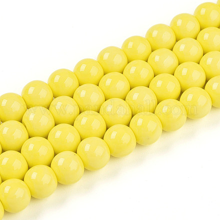 Запекание окрашенных непрозрачных стеклянных бусин GLAA-T032-P8mm-16-1