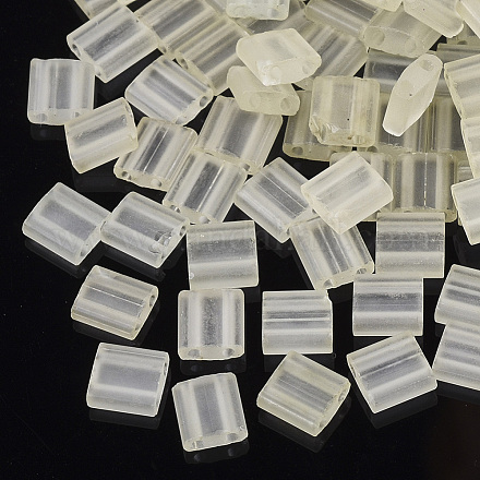 Perles de rocaille en verre transparent à 2 trou SEED-S023-25C-04-1